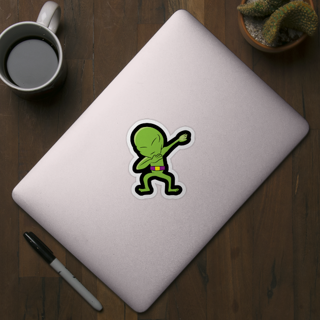 Funny Alien Dabbing Halloween Alien Dab Ufo Alien by EQDesigns